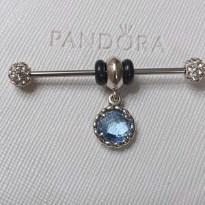 Pandora Blue TopazVintage Silver Cool Breeze Dangle Charm (2 Listed Separately)